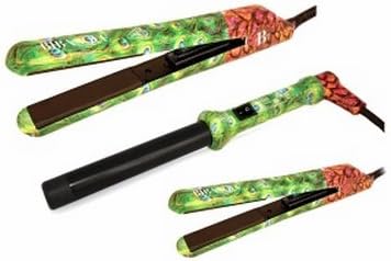 Bibasque Hair Tools Chateau Ceramic Tourmaline Ionic Full Set, Peackock, 3 Pieces 1 ea
