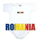 Baby Bodysuit White  Flag Romania  Country