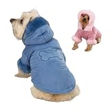 Dog Coat - Blue Powder Puff Dog Jacket - X-Small (XS)