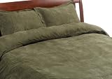 Microsuede Twin 2-piece Duvet Set, Olive