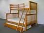 Bunk Bed Twin over Full Mission style in Honey with Twin Trundle