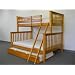Bunk Bed Twin over Full Mission style in Honey with Twin Trundle