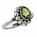 Sterling Silver Oval Bali Bead Genuine Peridot Ring