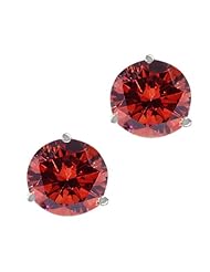1.10 Ct Round Cognac Red SI1-SI2 Diamond 14K White Gold Stud Earrings