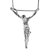 Sterling Silver Jesus Pendant, 1 13/16 in. (47mm)