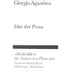 Idee der Prosa (Bibliothek Suhrkamp)