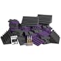 Auralex D108LCHA/PUR D108L Design Series Treatment Roominator Kit; 54- 1'x1'x2 DST112 Panels in Charcoal; 54- 1'x1'x2 DST114 Panel in Purple; 8- LENRD Bass Traps; 6- Tubes of Tubetak Pro adhesive