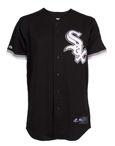 MLB Men's Chicago White Sox Adam Dunn Black Alternate Short Sleeve 6 Button Synthetic Replica Baseball Jersey Spring 2012  (Black, Large)