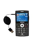 Retractable USB Cable for the Samsung Blackjack II with Power Hot Sync and Charge capabilities - Gomadic Brand w/ TipExchange Technology