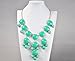 Jane Stone Bubble Necklace, Green Necklace, Statement Necklace (Fn0508-Turquoise Green)