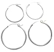 Italian Sterling Silver 30mm and 40mm Hoop Earring Set