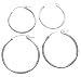 Italian Sterling Silver 30mm and 40mm Hoop Earring Set