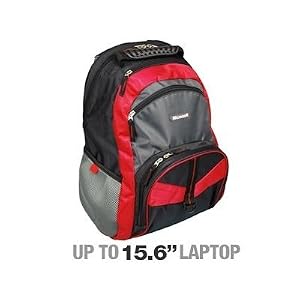 Samsill Microsoft 15.6-Inch Laptop Backpack – Contender (Red) (39312)