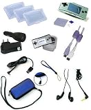 Revue Big Ben  / Ensemble pochette de transport + 3 boites de rangement + protection écran + casque stéréo + link 2 + coque souple + dragonne + tour de cou + adaptateur allume-cigare + adaptateur secteur + câble USB