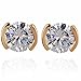 Yazilind Elegant 14K Gold Filled Round Cubic Zirconia Ball Small Stud Earrings for Women Gift Idea