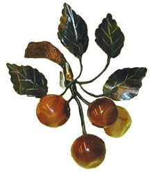 Agate grapes with jade leaves - hand carved
