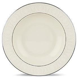 Lenox Courtyard Platinum Ivory China Pasta Bowl Rim Soup by Lenox