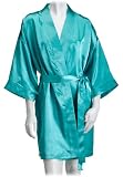  : Intimo Women's Poly Charmeuse Robe, Seafoam, Small