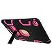 IPAD AIR 2 CASE, E LV iPad Air 2 Case Cover, Hybrid Dual Layer Armor Defender Protective Case Cover with 1 Black Stylus for iPad Air 2 -[BLACK/HOT PINK]