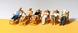 PEOPLE ON DECK CHAIRS - PREISER HO SCALE MODEL TRAIN FIGURES 10430