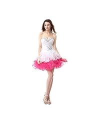 Cocktail Sweetheart Backless Lace-Up Beaded Sequined Organza/Satin Party Dress/Mini Dress 