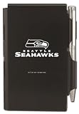 Seattle Seahawks Engraved Metal Pocket Notes in box NFL, Black with White Imprint (12021-QVA)