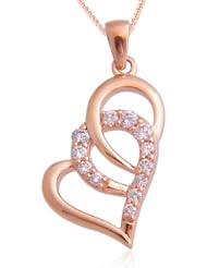 10k Rose Gold Heart Fancy Light Pink Diamond Pendant Necklace(Fancy Light Pink,VS2-SI1,0.25 carat)