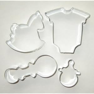 Baby Shower Cookie Cutters on Amazon Com Baby Shower Onesie Cookie Cutter Collection Everything