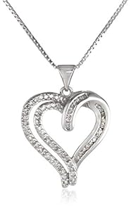 Sterling Silver Diamond Heart Pendant Necklace (1/3 cttw, I-J Color, I2-I3 Clarity), 18