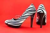 Wallmonkeys Peel and Stick Wall Decals - Zebra Print Shoes - 60"W x 40"H Removable Graphic