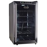 Vinotemp VT-18TEDS Thermo-Electric Digital 18-Bottle Wine Chiller, Black and Stainless