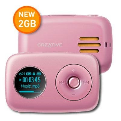 Creative Zen Stone Plus 2 GB MP3 Player with Built-in Speaker and Clip (Pink)