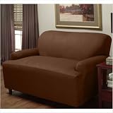 41Y0mSy3REL. SL160  Stretch Suede Sofa Slipcover in Chocolate