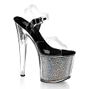 7 1/2 Inch Sexy High Platform Shoes Womens Evening Shoes Fetish Glitter Filled Shoe