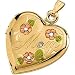 14K Three Tone Gold Heart Shaped Diamond Locket