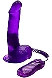 Vibrating Slim Jelly Dong with Suction Cup, 7.5 Inch, Sexy Purple
