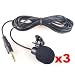 Neewer 3x 3.5mm Hands Free Computer Clip on Mini Lapel Microphone
