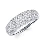 14k White Gold Round Diamond Pave Dome Ring Band 1.30ct (G-H Color, SI2 Clarity)