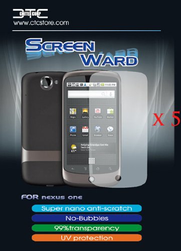 SF Planet® Premium Quality HTC Google Nexus One 1 Reusable Screen Protector Shield - 3 Pack - Wireless Phone Accessory