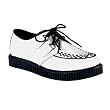 1 Inch MENS SIZING Leather Shoes Creepers Wooven Pattern Rockabilly White Punk Shoes