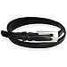 Women's Slim Dress Belt with Rectangular Buckle - Black
