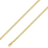 10K Solid Yellow Gold Light Flat Mariner Gucci Chain Necklace 3.4mm 18