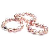 HinsonGayle Naturally Pink Free-Form Baroque Cultured Pearl Necklace (Sterling Silver)