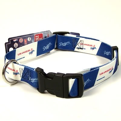 LOS ANGELES DODGERS ADJUSTABLE NYLON DOG PET COLLAR SZ M