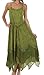 Sakkas Stonewashed Rayon Embroidered Adjustable Spaghetti Straps Long Dress