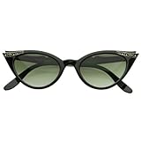 Vintage Inspired Mod Womens Fashion Rhinestone Cat Eye Sunglasses