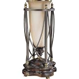 Murray Feiss One-Light Aegean Collection Table Torchiere, Corinthian Bronze with Hand Blown Speckled Champagne Scavo/Cased Opal Inside Glass Shade # 9209CB