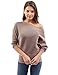 PattyBoutik Women's One Shoulder Batwing Ribbed Sweater