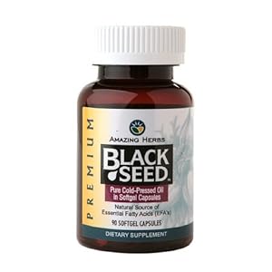 Amazing Herbs Cold-Pressed Black Seed Oil Softgels - 90 Capsules