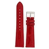 Ladies' Genuine Crocodile Watch Band Red 16mm Watchband Built-In Spring Bars